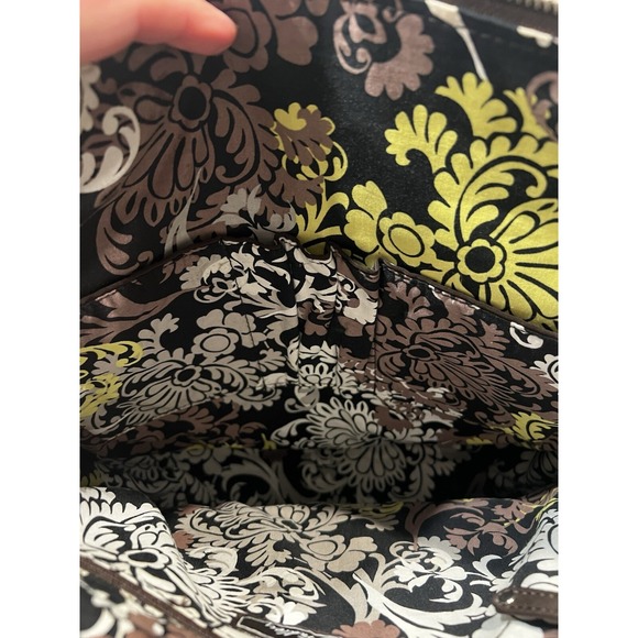 Vera Bradly Large Brown Bag Purse Handbag Quilted Microfiber‎ Shoulder Tote Zip - Picture 8 of 10